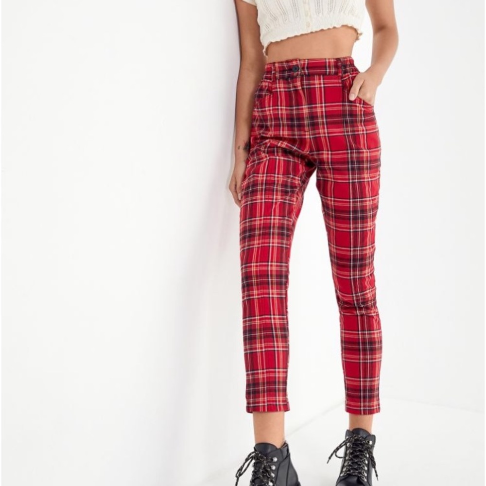 NWT UO Cece Plaid Mom Pant
